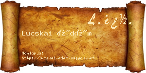 Lucskai Ádám névjegykártya